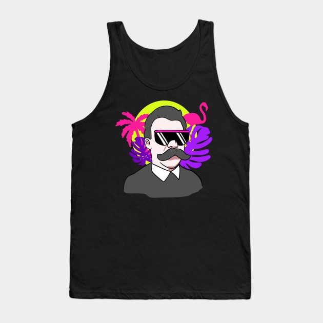 Nietzsche 80s Vaporwave Portrait Tank Top by isstgeschichte